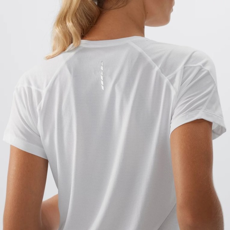 Camiseta Salomon Cross Run Curta Sleeve Feminino Branco | PT M19346